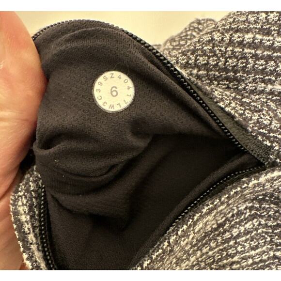 Lululemon Base Runner Half 1/2 Zip Pullover Vented Coco‎ Pique Black Sz 6 W3C39S - Picture 3 of 10